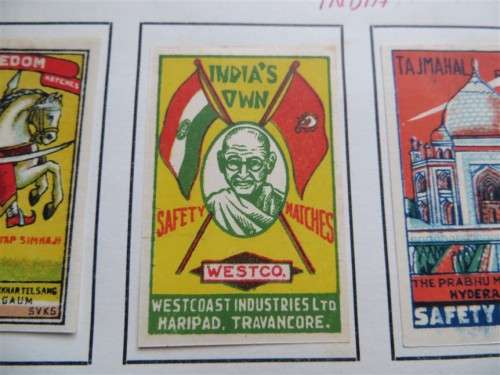 India Vintage Matchbox labels Collection - Let Frame as Pop Art/collectables circa.1950`s