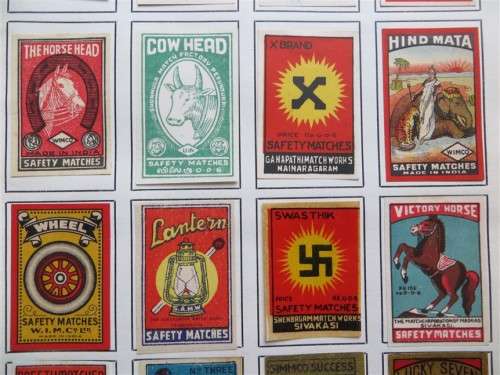 India Vintage Matchbox labels Collection - Let Frame as Pop Art/collectables circa.1950`s