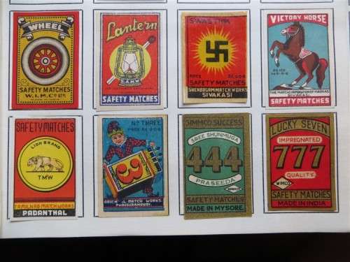 India Vintage Matchbox labels Collection - Let Frame as Pop Art/collectables circa.1950`s