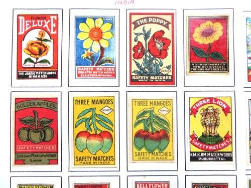 India Vintage Matchbox labels Collection - Let Frame as Pop Art/collectables circa.1950`s