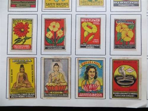 India Vintage Matchbox labels Collection - Let Frame as Pop Art/collectables circa.1950`s