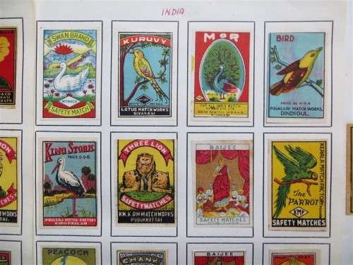 India Vintage Matchbox labels Collection - Let Frame as Pop Art/collectables circa.1950`s