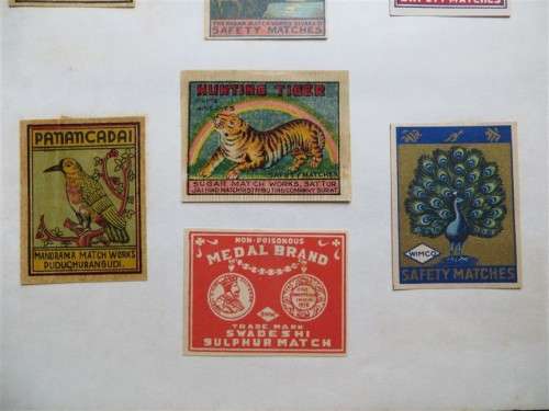India Vintage Matchbox labels Collection - Let Frame as Pop Art/collectables circa.1950`s