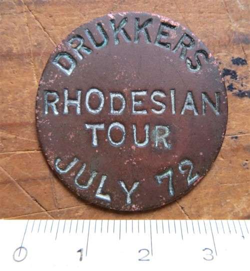 Drukkers July 1972 Rhodesian Tour Badge