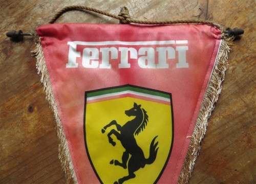 Vintage Ferarri Pendant Flag - See Pics - more faded on 1 side