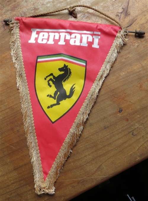 Vintage Ferarri Pendant Flag - See Pics - more faded on 1 side