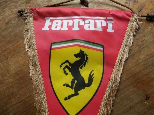 Vintage Ferarri Pendant Flag - See Pics - more faded on 1 side