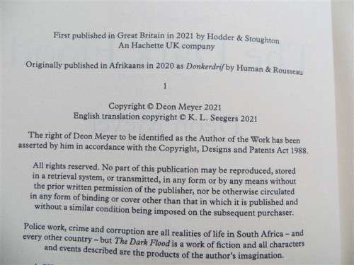 Deon Meyer - The Dark Flood
