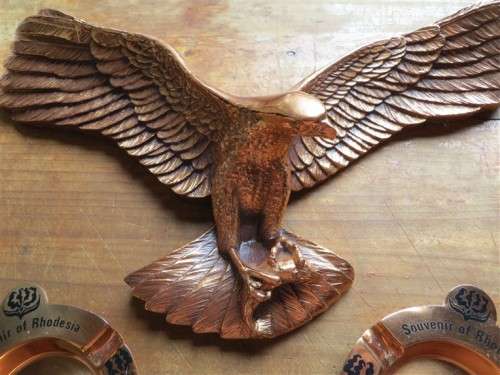 Large Rhodesian Airforce Copper Eagle + Ashtrays - All for 1 Bid