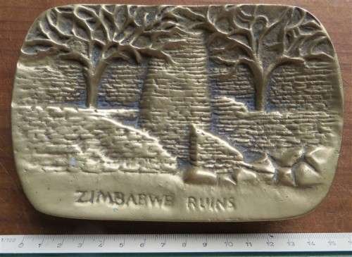 Made in Rhodesia - Zimbabwe Ruins Bronze Dish - Heavy for Size