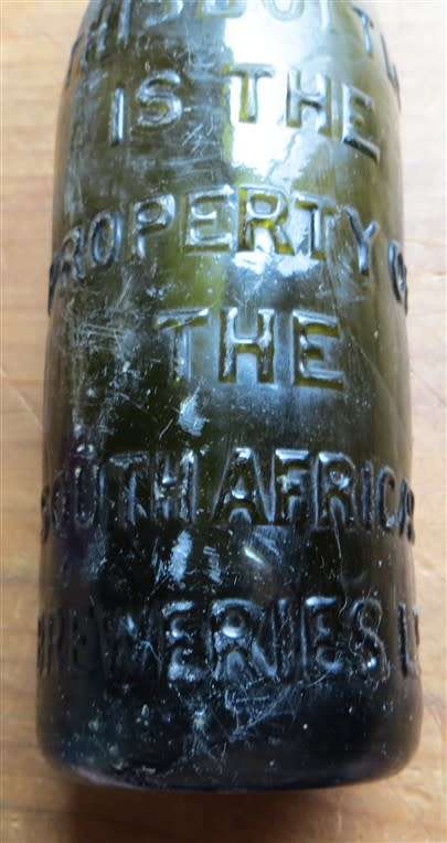 Antique South African Breweries Glass Bottle