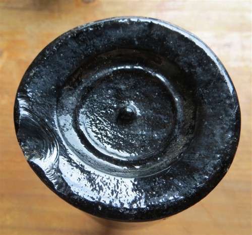 Antique Dark Glass Bottle - Joining seam lines visible