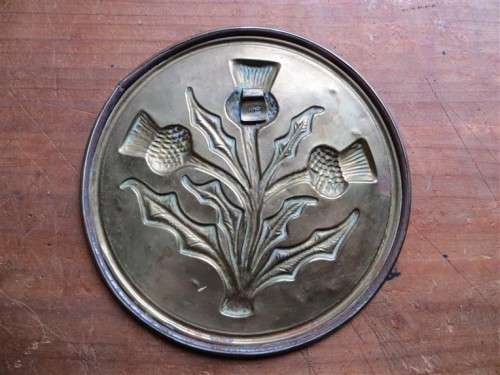 ELPEC England Round Brass Thistle Plaque