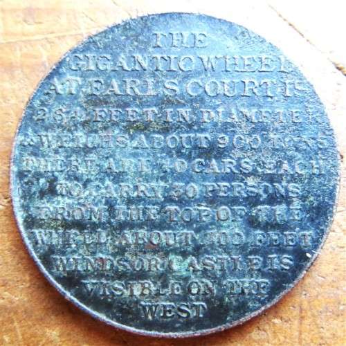 1901 Gigantic Wheel at Earls Court`Token/Medallion
