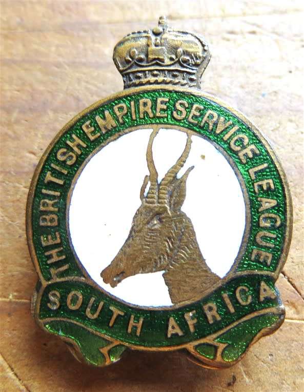 The British Empire Service League Badge - South Africa Numbered