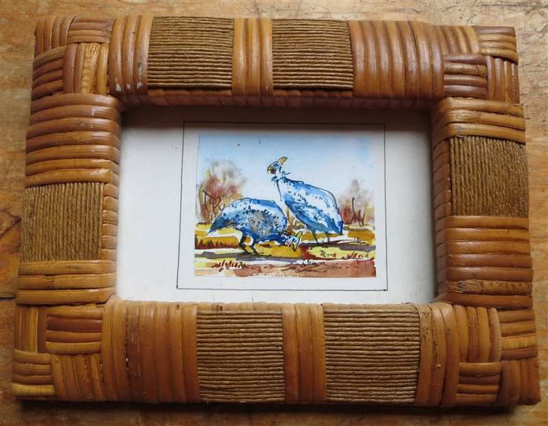 2 x Vintage 160mm x 215mm Cane Picture Frames