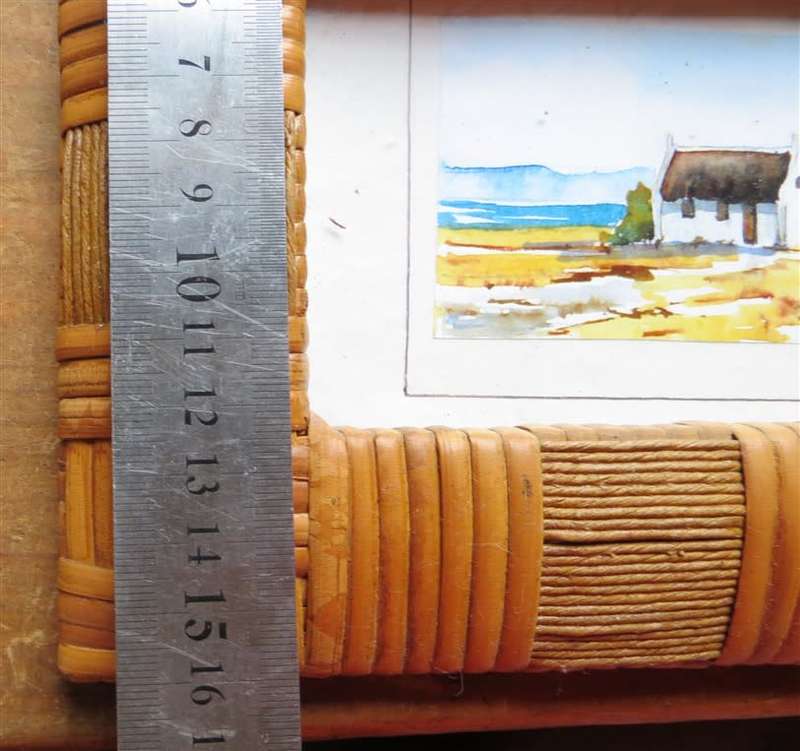 2 x Vintage 160mm x 215mm Cane Picture Frames
