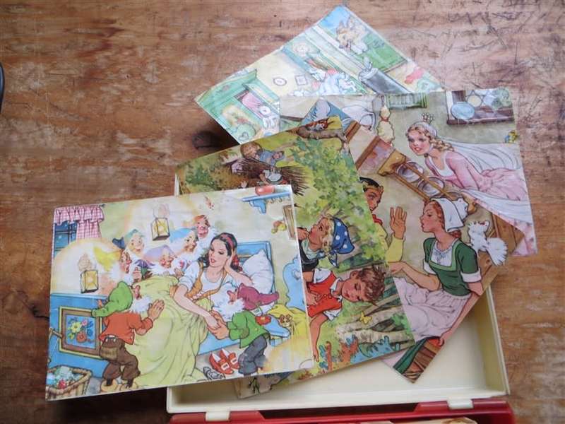 Vintage 1950`s 5 picture block cube puzzle - Made in West Germany