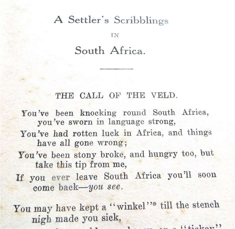 1925 A Settler`s Scribblings in South Africa - Leonard Fleming