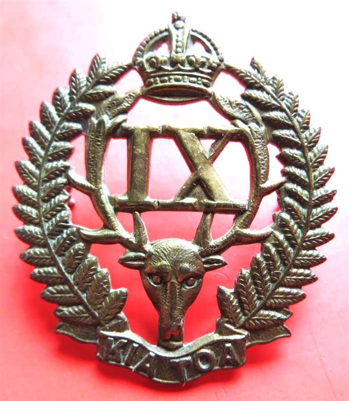 New Zealand 9th Wellington Regiment Cap Badge **Scarce**