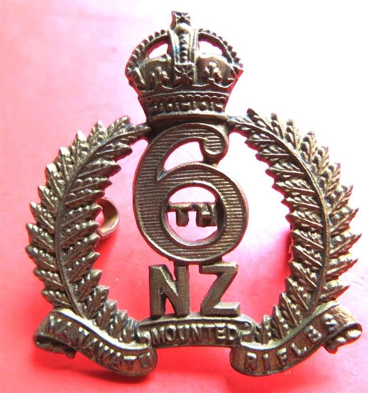 New Zealand 6th Manawatu Mounted Rifles Cap Badge WW1 **Scarce**