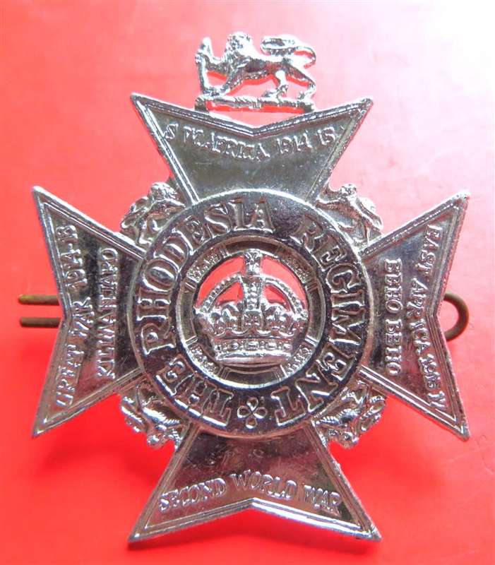 Royal Rhodesia Regiment Chrome Cap Badge