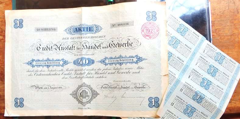 Austrian Share certificate  , 1927