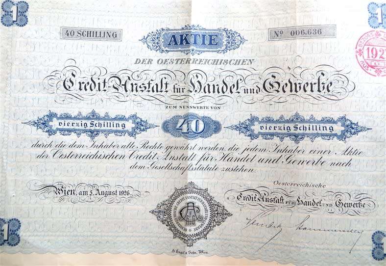 Austrian Share certificate  , 1927