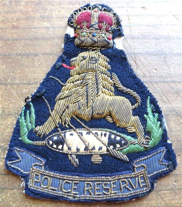 Old Wire Bullion Police Reserve Badge with Crown