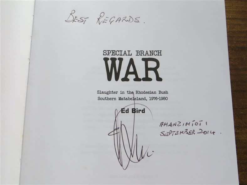 War Special Branch, Slaughter in the Rhodesian Bush - Ed Bird - Signed by Author