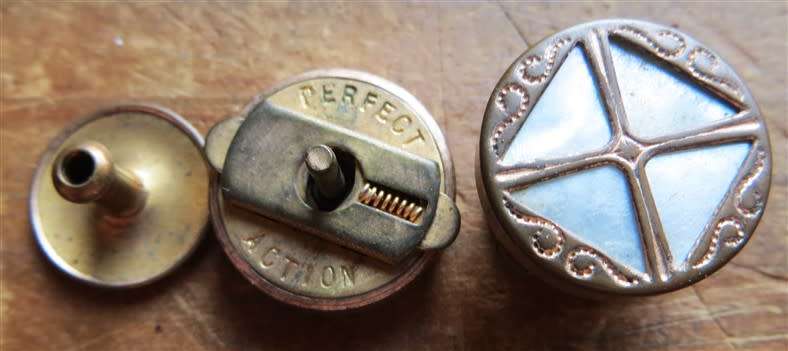 Vintage Ornate Screw Type Mother of Pearl Cuff Links