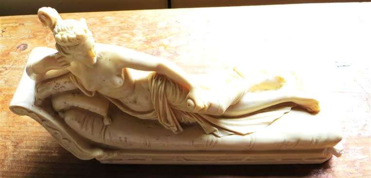 Lady on Day Bed Statuette - Chipped Corner - See Pics