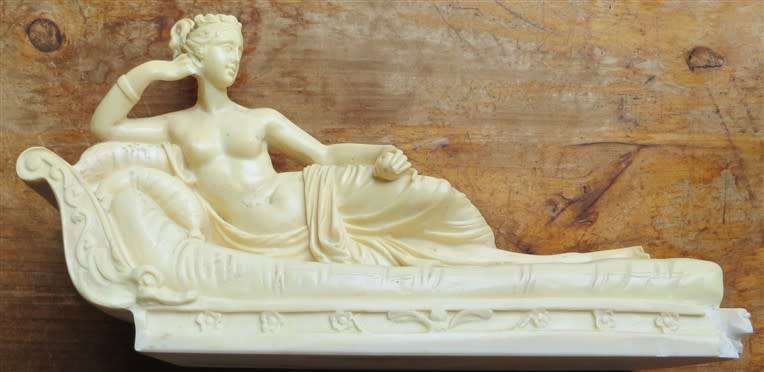 Lady on Day Bed Statuette - Chipped Corner - See Pics
