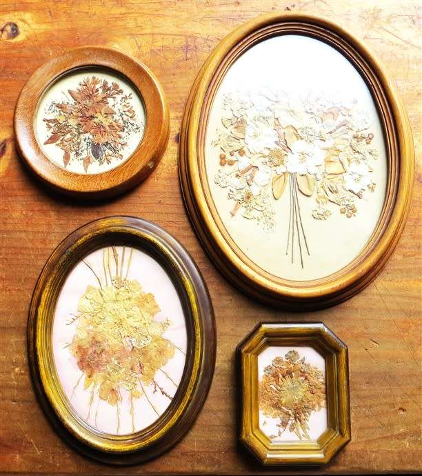 Pressed flowers framed with glass Collection - All for 1 Bid