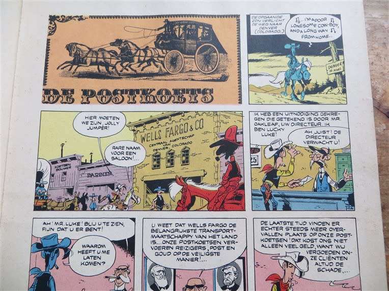 Lucky Luke - Morris & Goscinny 1971 - Postkoets - In Dutch