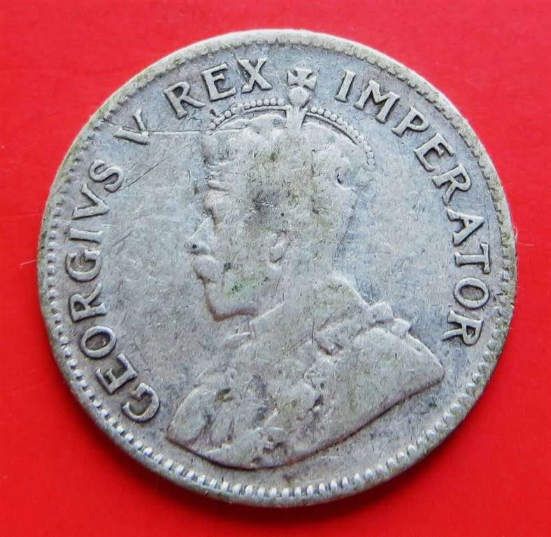 1935 3d Tiekie Silver SA Union Coin