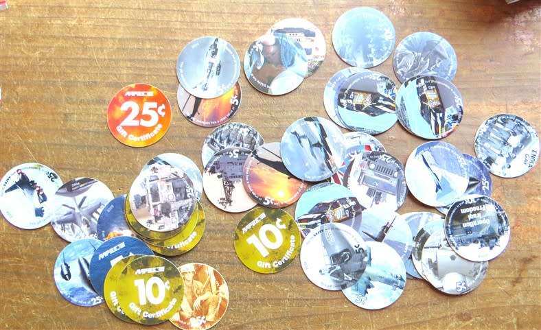 46 x Iraq War 2004 Gift Token Tazos - 1 Bid for the Lot
