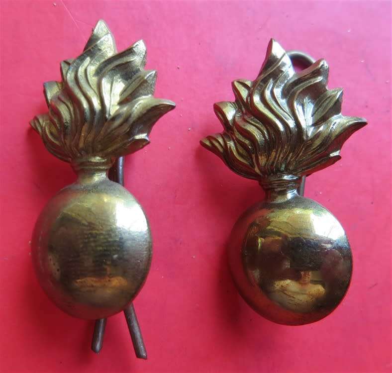 Pair Royal Army Fusiliers collar badges