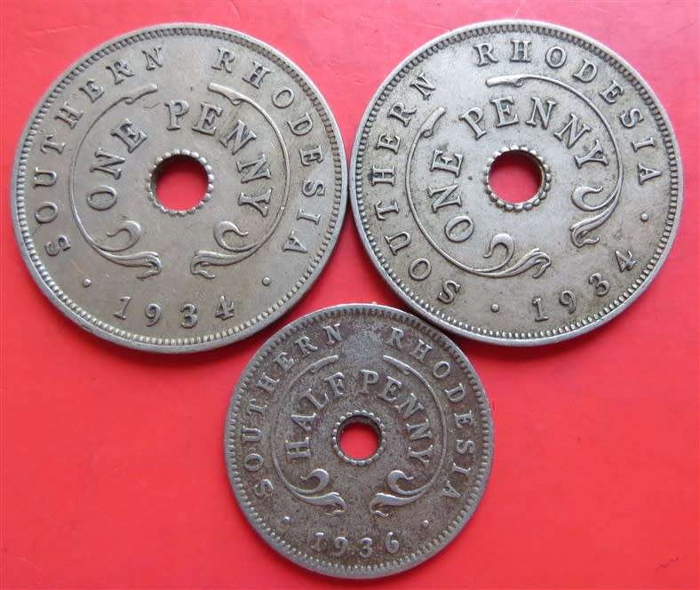 Rhodesia Coin Lot - 1 Bid for 3 coins