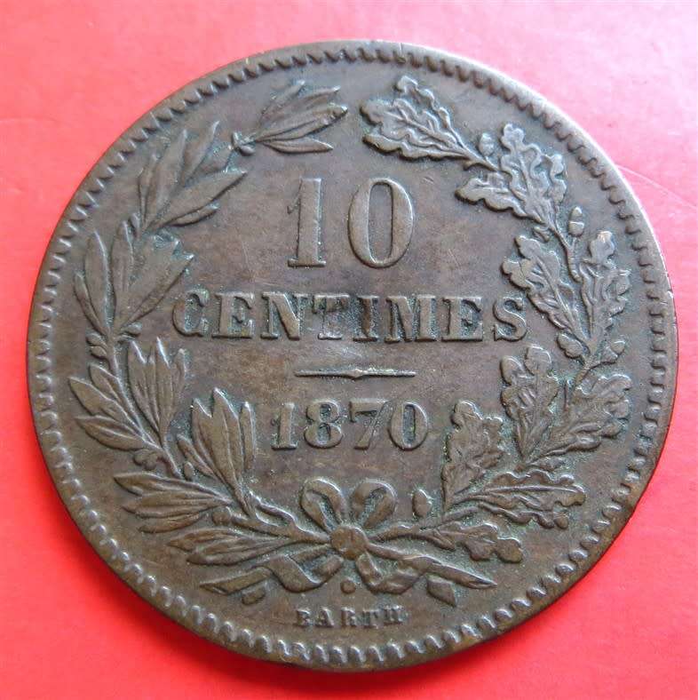 1870 Luxembourg 10 Centimes