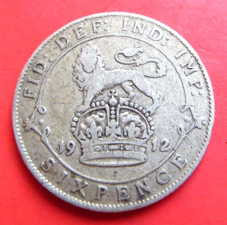 1912 GB sixpence 6d