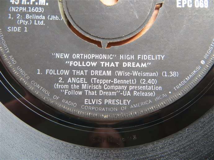 ELVIS PRESLEY - Follow That Dream EP - Original 1962 4-Track 7` Vinyl Single