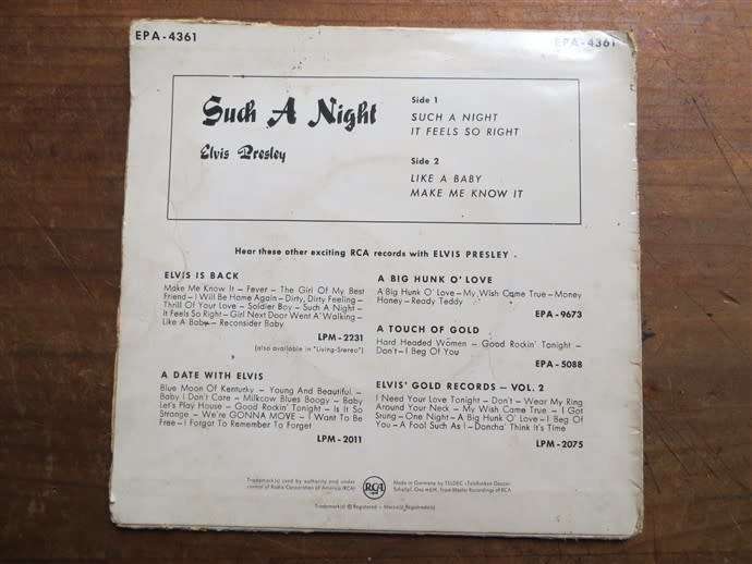 ELVIS PRESLEY - Follow That Dream EP - Original 1962 4-Track 7` Vinyl Single