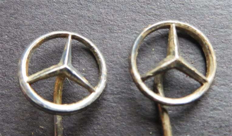 2 x Vintage Mercedes Benz small lapel Pins