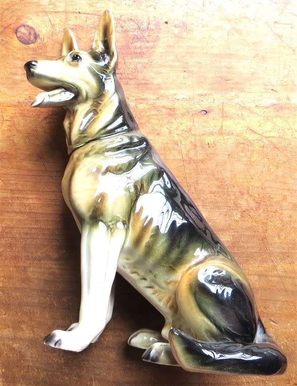 Vintage Ceramic German Shepherd Numbered #2302 - 280mm High