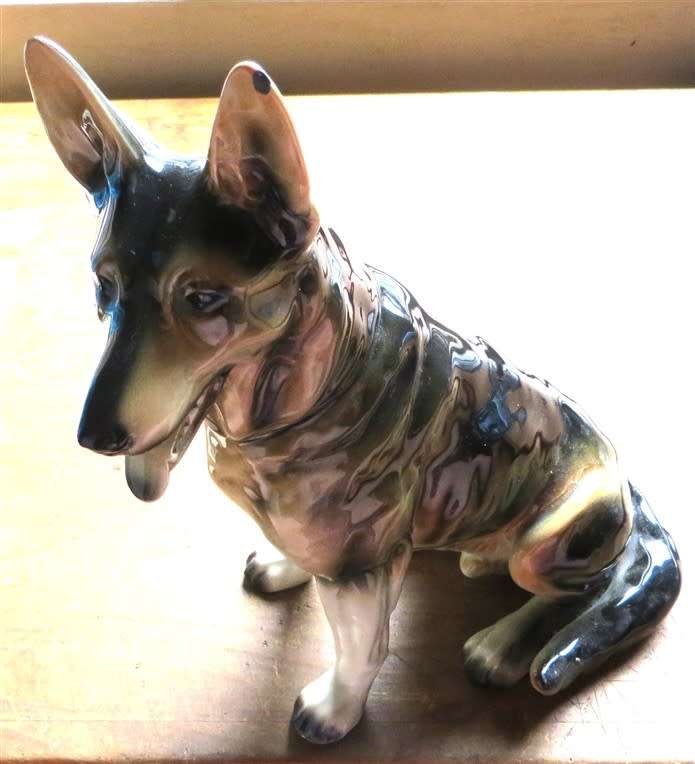 Vintage Ceramic German Shepherd Numbered #2302 - 280mm High