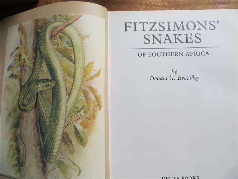 Hardcover Fitzsimons Snakes of Southern Africa D.G Broadley 1983