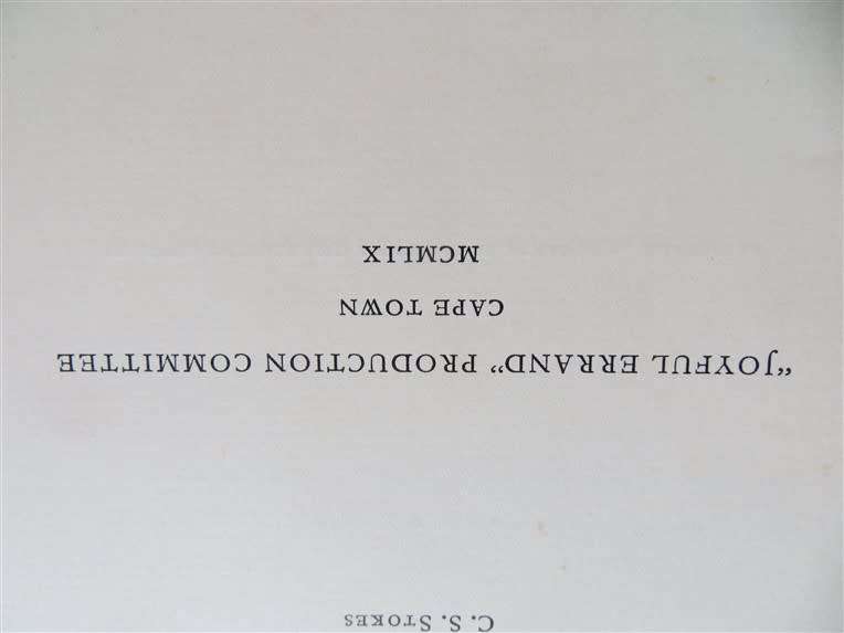 1959 Joyful Errand - C.S Stokes - Signed by A.F Gillies (Book dedicated to Gillies)