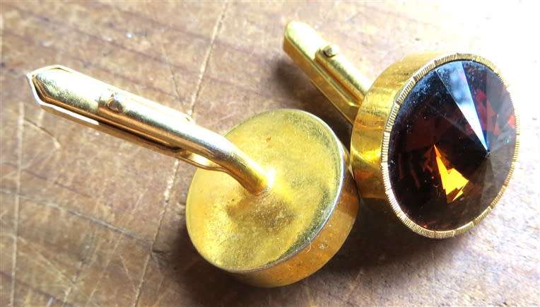 Large gemstone/glass cut cufflinks