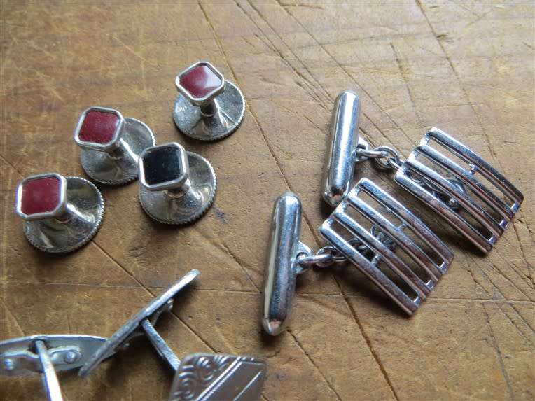 2 x pairs pin badges + Cufflinks  - 1 Bid
